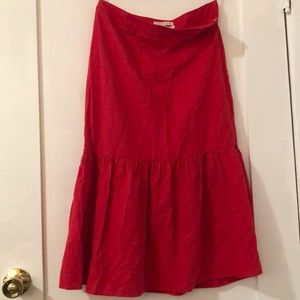 Red Midi Skirt